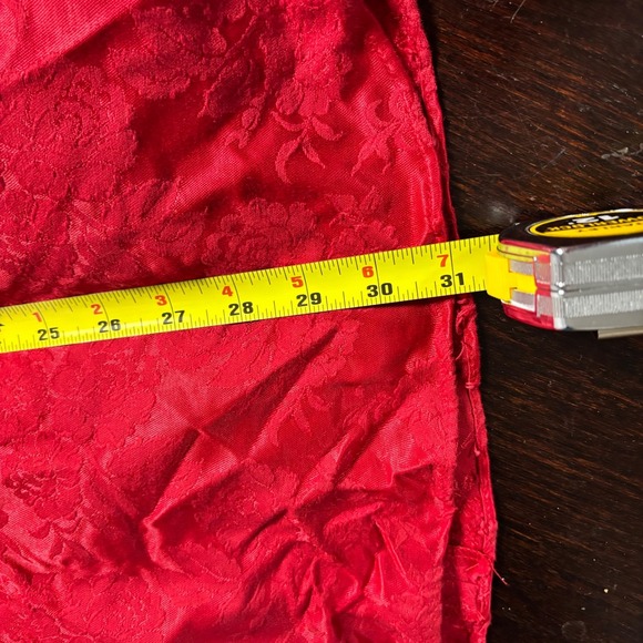 Vintage Gunne Sax Red Brocade Off Shoulder Bow Dress Sz 9/10 Prom Hoco Pageant - Picture 12 of 12